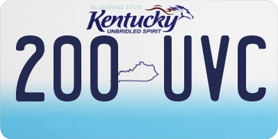 KY license plate 200UVC