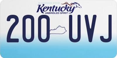 KY license plate 200UVJ