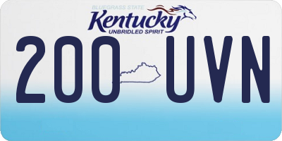 KY license plate 200UVN