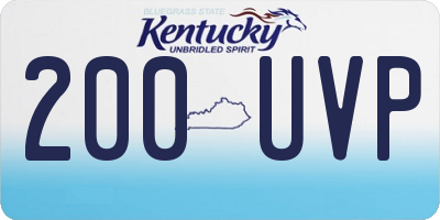 KY license plate 200UVP