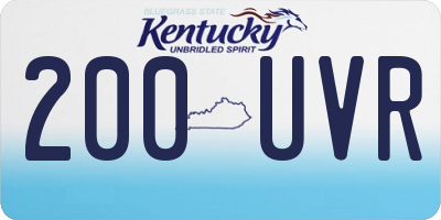 KY license plate 200UVR