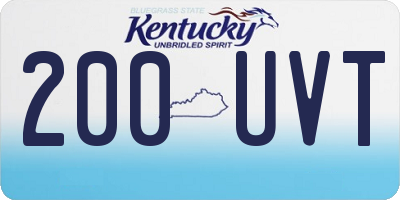 KY license plate 200UVT