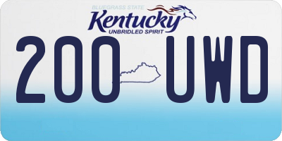 KY license plate 200UWD