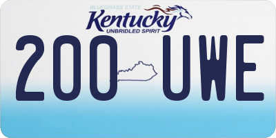KY license plate 200UWE
