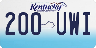 KY license plate 200UWI