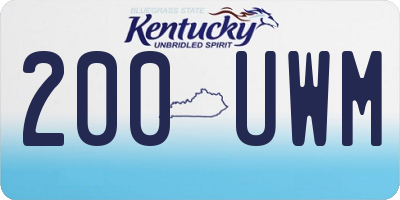 KY license plate 200UWM