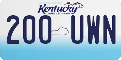 KY license plate 200UWN