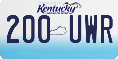 KY license plate 200UWR