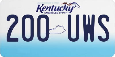 KY license plate 200UWS