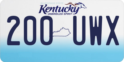 KY license plate 200UWX