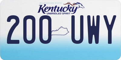 KY license plate 200UWY