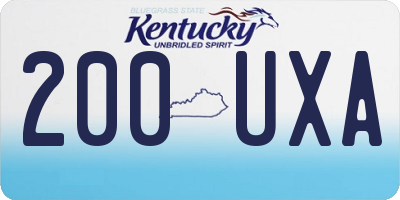 KY license plate 200UXA