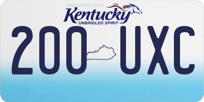 KY license plate 200UXC
