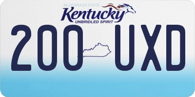 KY license plate 200UXD