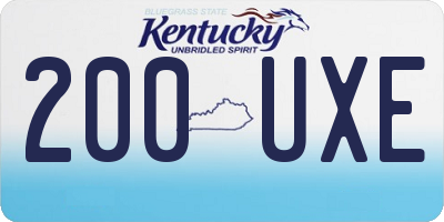 KY license plate 200UXE