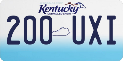 KY license plate 200UXI