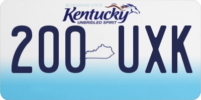 KY license plate 200UXK