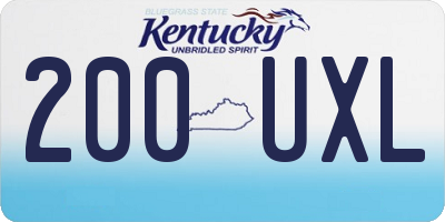 KY license plate 200UXL