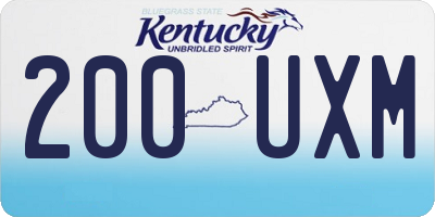 KY license plate 200UXM