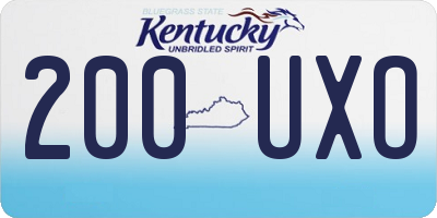KY license plate 200UXO