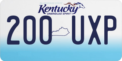 KY license plate 200UXP