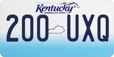 KY license plate 200UXQ