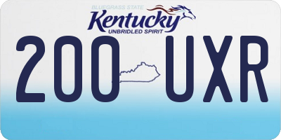 KY license plate 200UXR