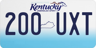 KY license plate 200UXT