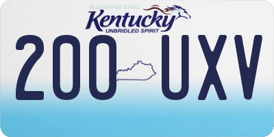 KY license plate 200UXV