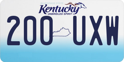 KY license plate 200UXW