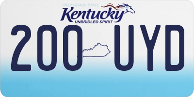 KY license plate 200UYD