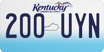 KY license plate 200UYN