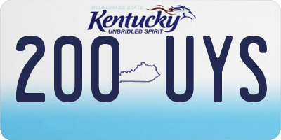 KY license plate 200UYS