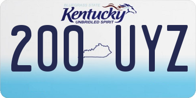 KY license plate 200UYZ