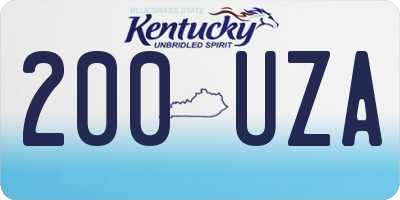 KY license plate 200UZA