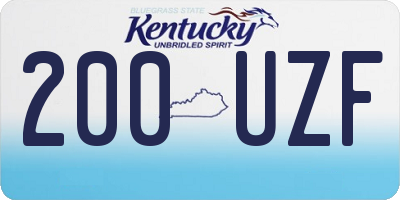 KY license plate 200UZF