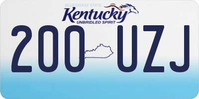 KY license plate 200UZJ