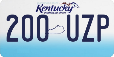 KY license plate 200UZP