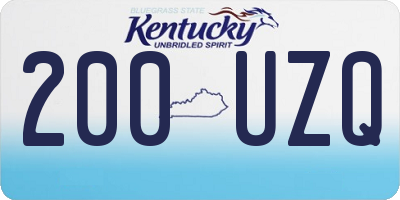 KY license plate 200UZQ