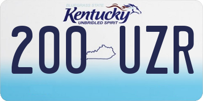 KY license plate 200UZR