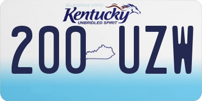 KY license plate 200UZW