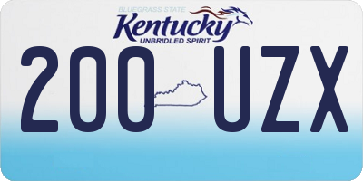 KY license plate 200UZX