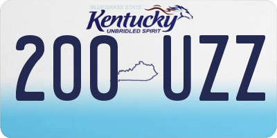 KY license plate 200UZZ