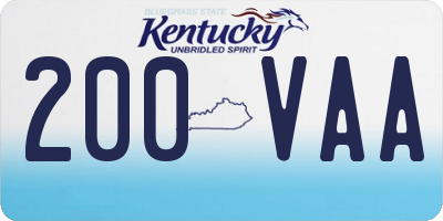 KY license plate 200VAA