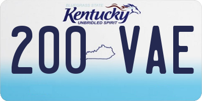 KY license plate 200VAE