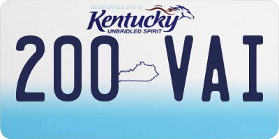 KY license plate 200VAI