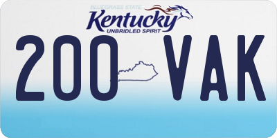 KY license plate 200VAK