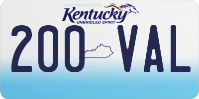 KY license plate 200VAL