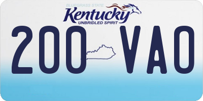 KY license plate 200VAO