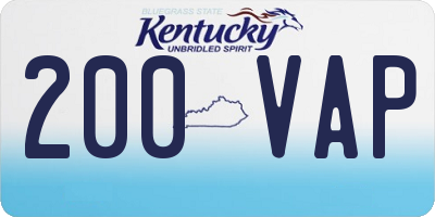 KY license plate 200VAP